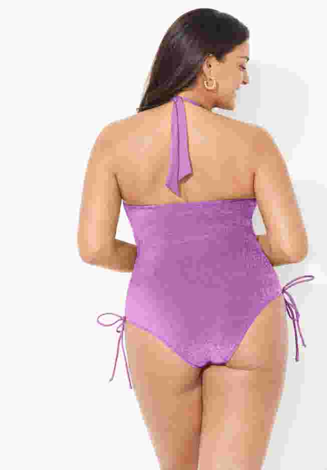 Sparkle Loop Strap Ruched One Piece image number 1