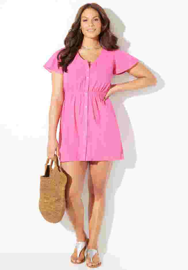 Button Front Flutter Sleeve Tunic image number 0
