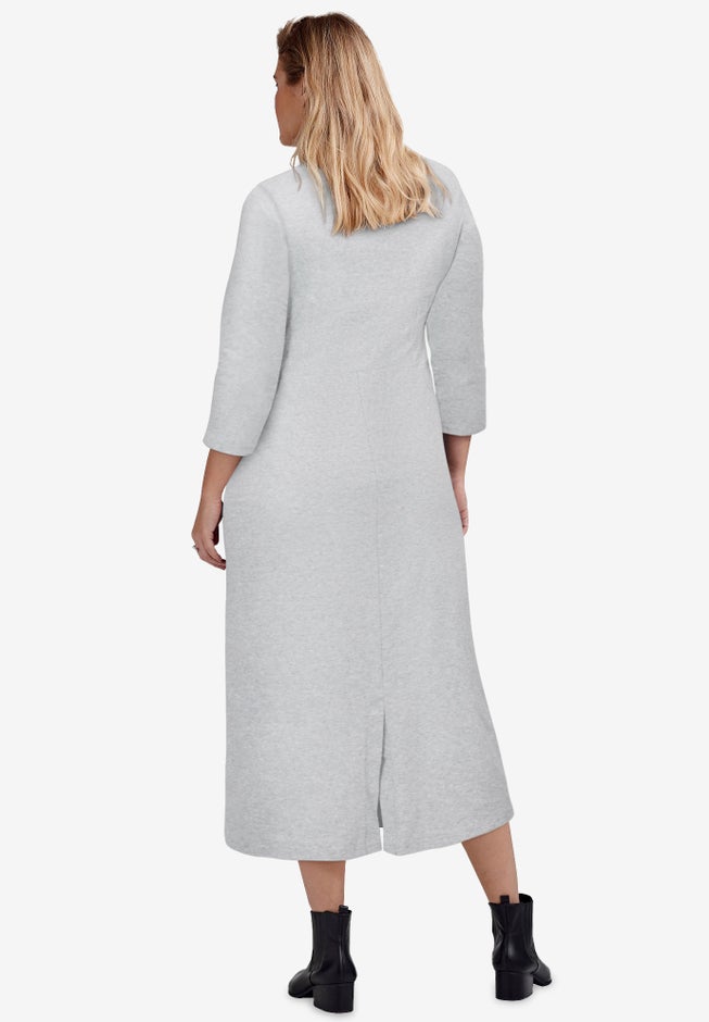 Three-Quarter Sleeve Knit Maxi Dress image number 1