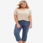 Drapey V-Neck Henley image number null