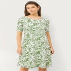 Short Sleeve Fit & Flare Knit Dress image number null