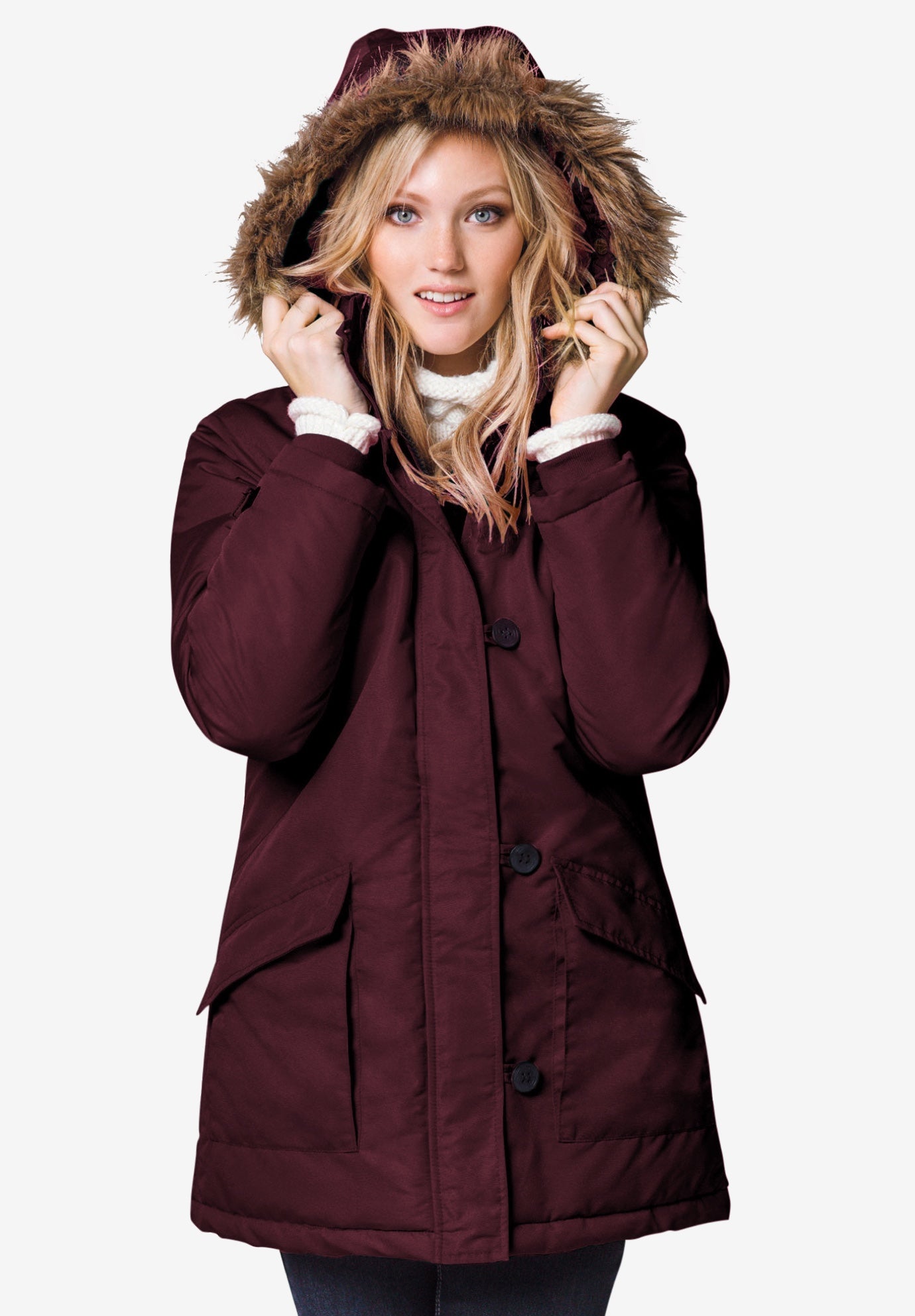 Faux Fur Trim Parka image number 0