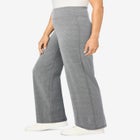 Stretch-Cotton Knit Pull-On Wide-Leg Leggings image number null