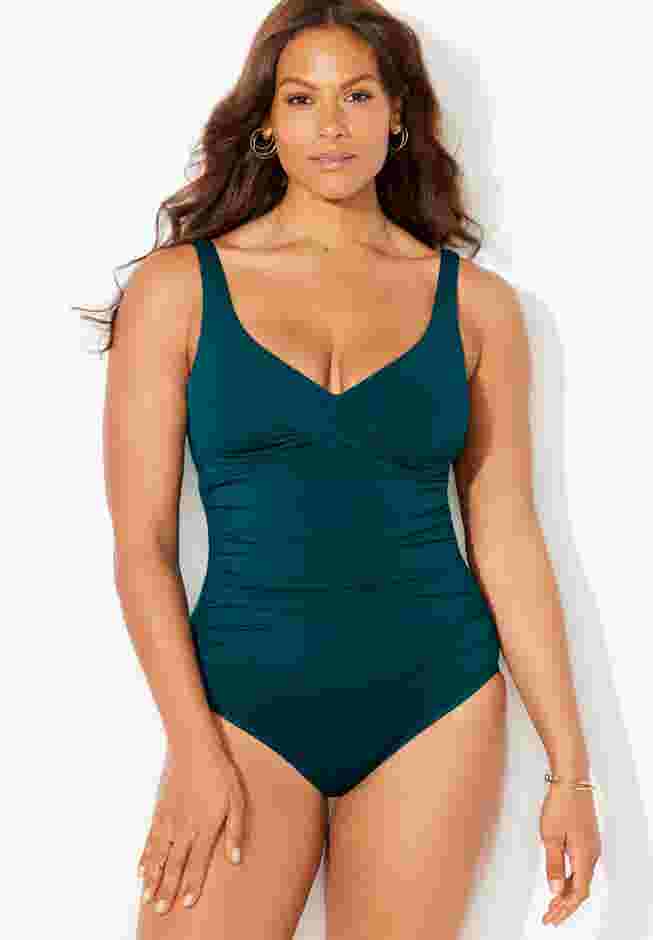 V-Neck One Piece Swimsuit image number 0