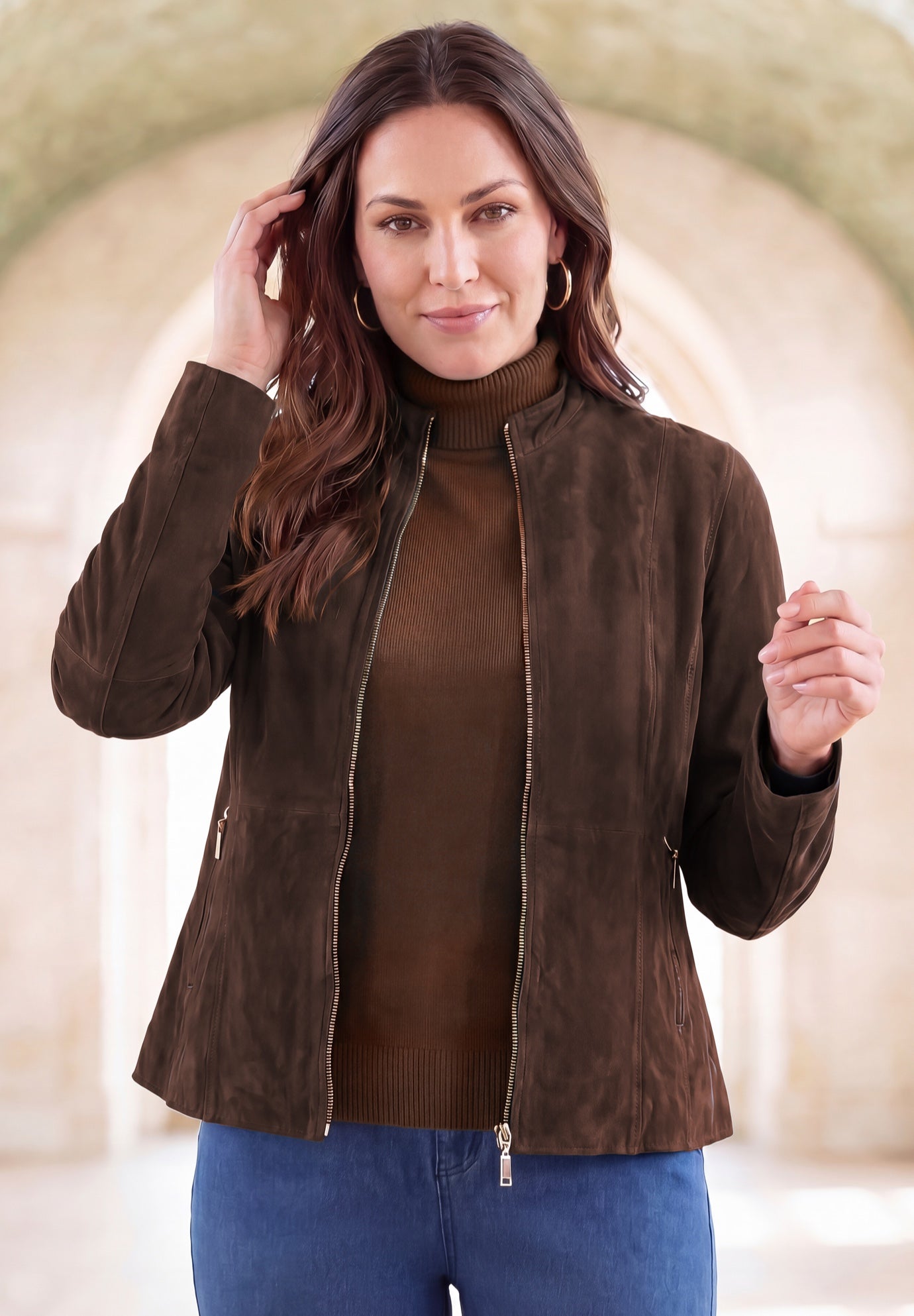 Suede Zip-Front Jacket image number 0