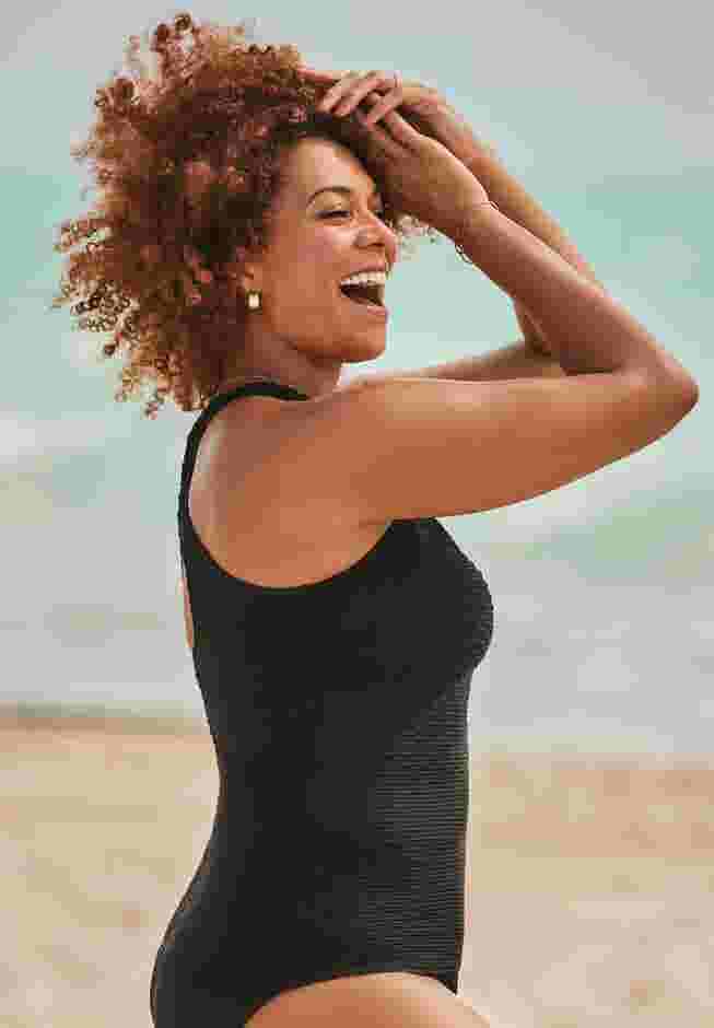Textured Crossback Tankini Top image number 2