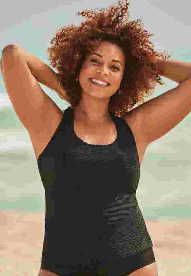 Textured Crossback Tankini Top image number 0