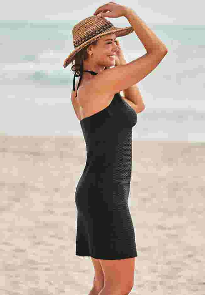 Blane Textured Halter Dress image number 2