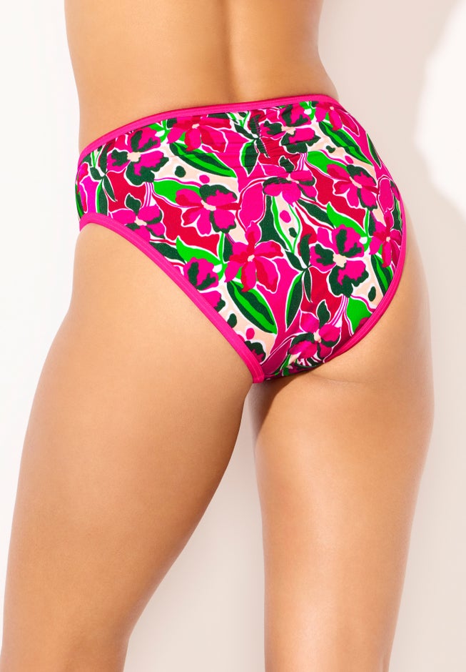 Shimmer Contrast Trim High Waist Swim Brief image number 1