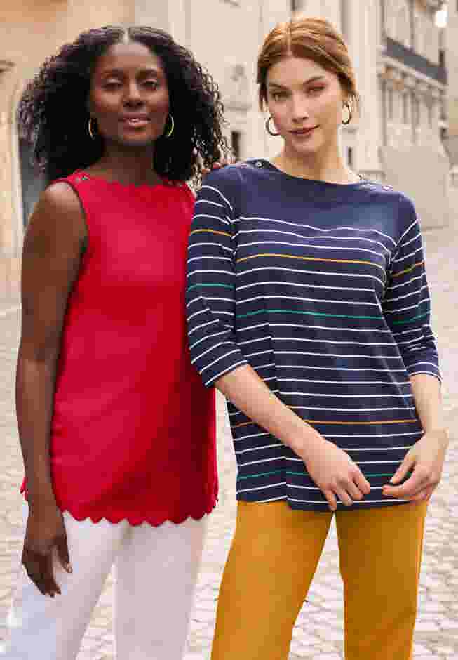 Stretch Cotton Boatneck Tunic image number 6