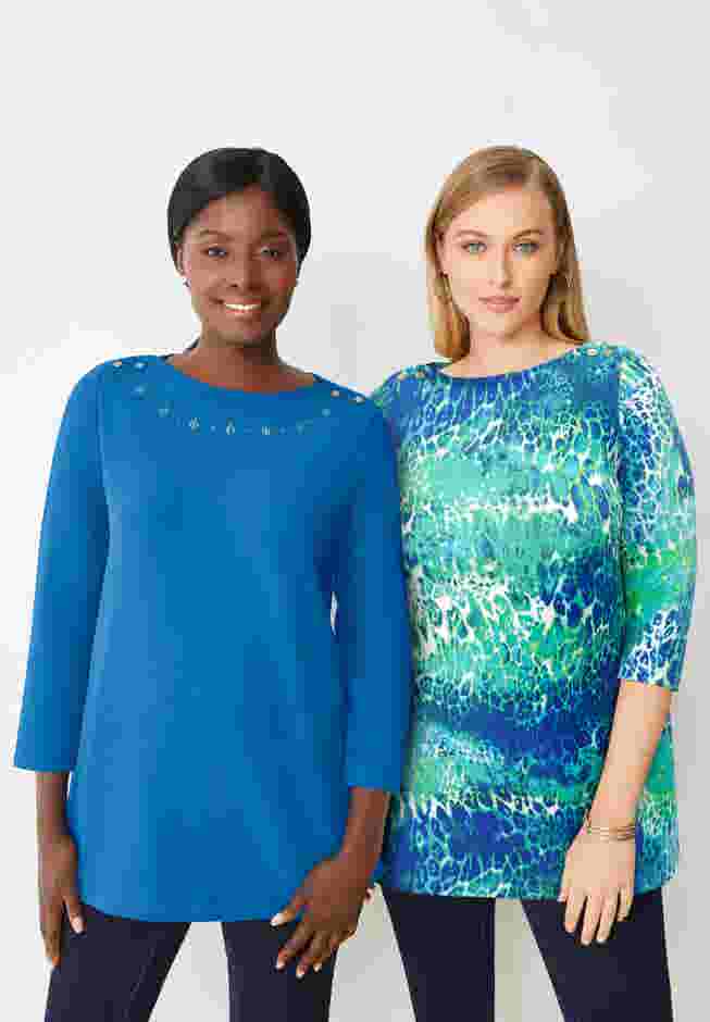 Stretch Cotton Boatneck Tunic image number 7