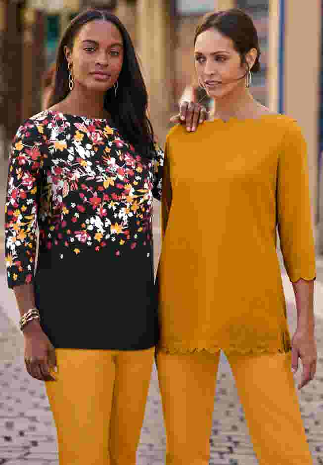 Stretch Cotton Boatneck Tunic image number 8