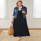 Knit Surplice Maxi Dress image number null