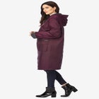 Plus Size Knee Length Hooded Nylon Jacket image number null