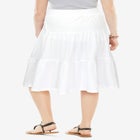 Elastic-Waist Knit Tiered Skirt image number 1