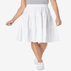 Elastic-Waist Knit Tiered Skirt image number 0