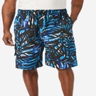 8" Printed Cargo Swim Trunks image number null