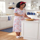 V-Neck Short Sleeve Midi Cotton Sleep Shirt image number null