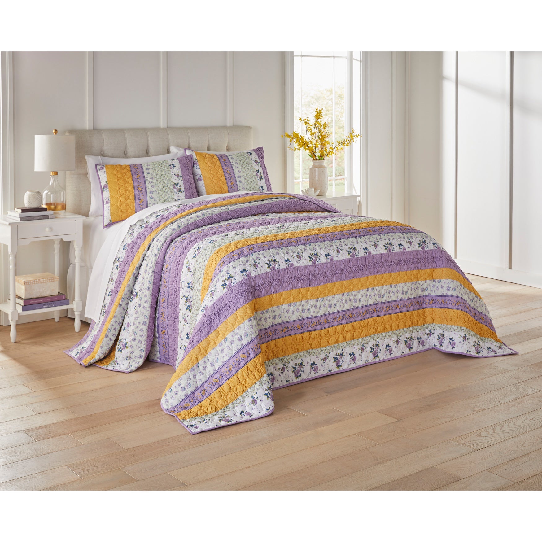Claudine Floral Printed Bedspread image number 0