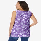 Perfect Printed Sleeveless Shirred V-Neck Tunic image number null