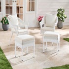 Roma Hand-Woven Resin Wicker Stacking Chair with Toss Pillow & Seat Cushion image number null