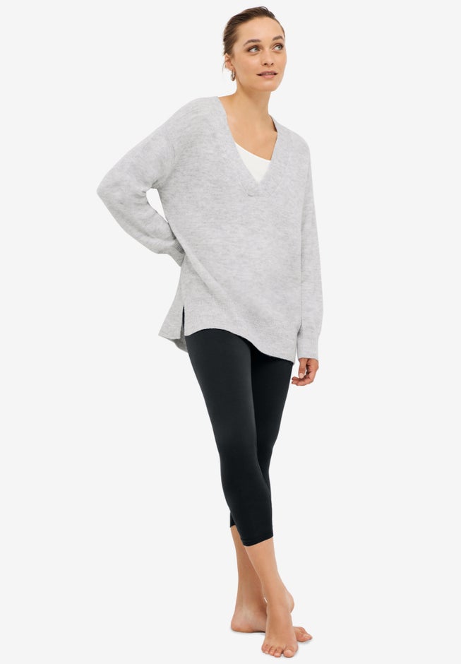 Knit Capri Leggings image number 0