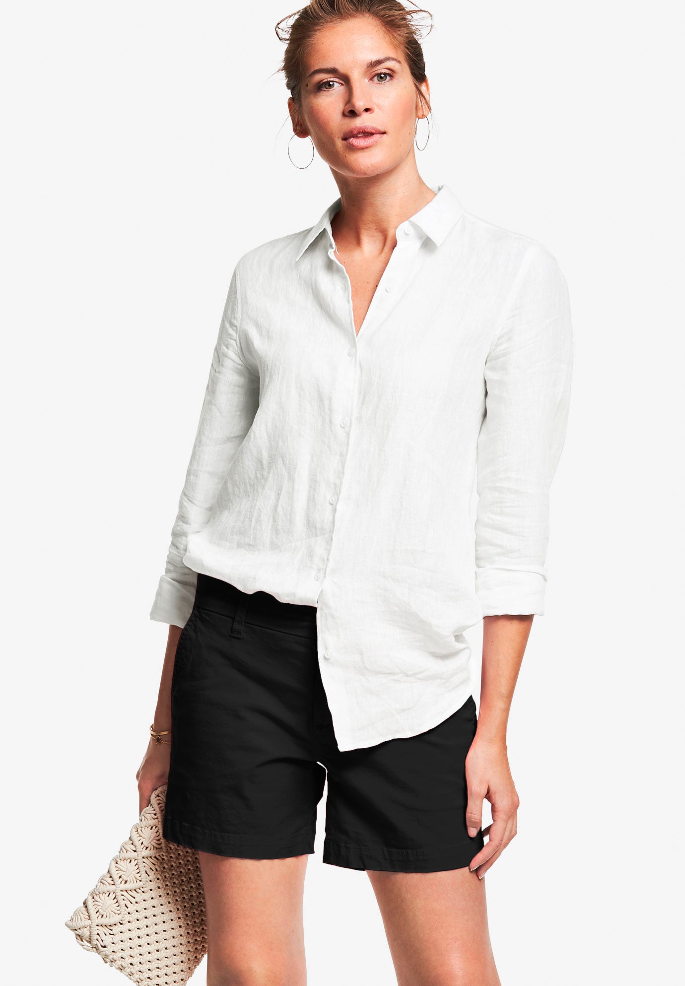Mid-Rise Stretch Cotton 2-Pocket Chino Shorts image number 0