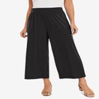 Stretch Knit Wide Leg Crop Pant image number null