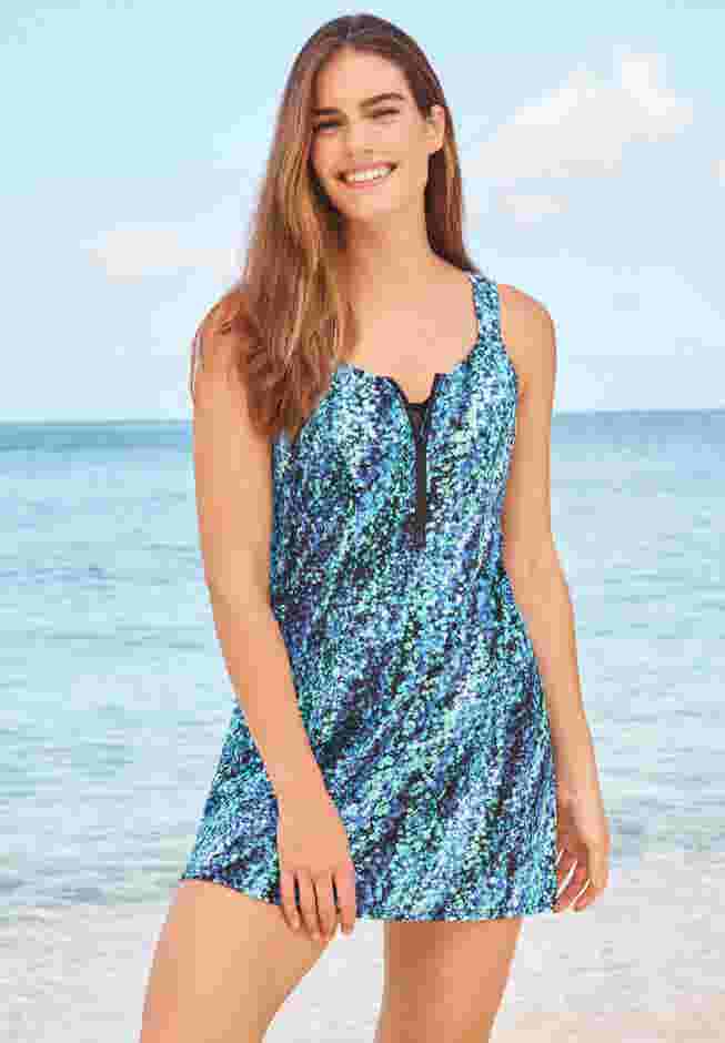 Posture Bra V-Neck Swimdress image number 0