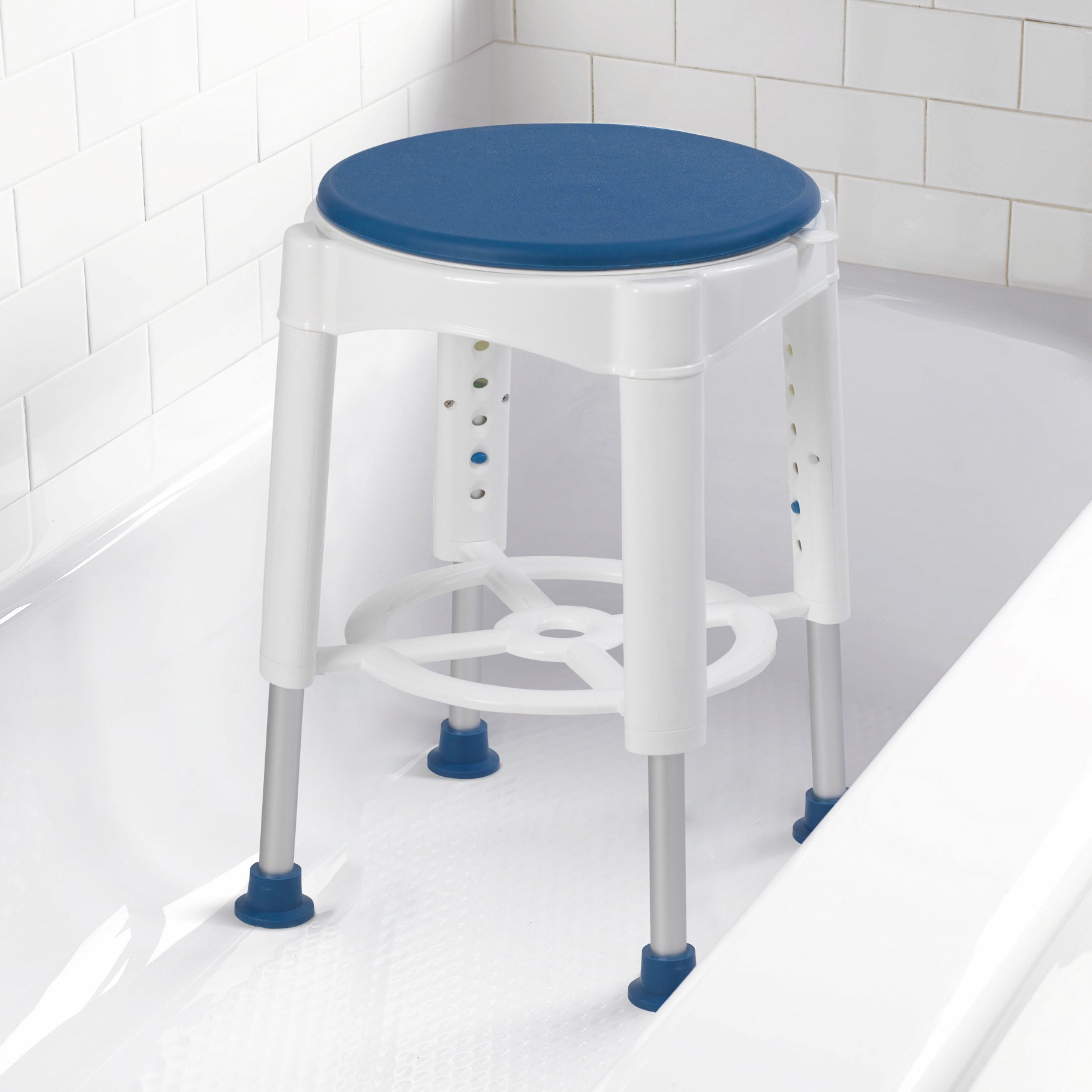 300 lbs. Weight Capacity Swivel Seat Shower Stool image number 0
