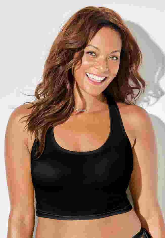 Cropped Racerback Tankini Top image number 3