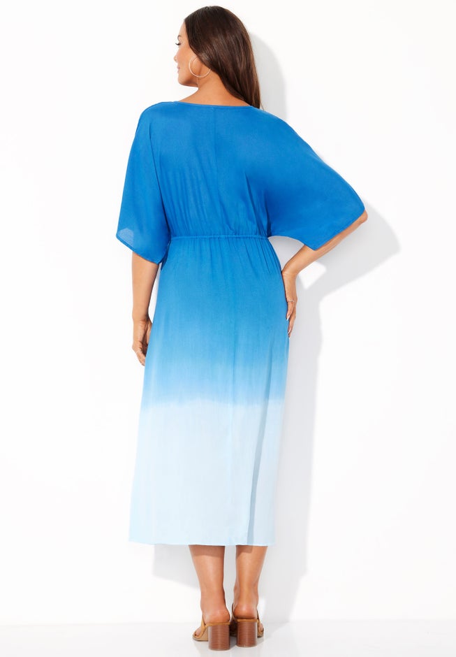 Dip Dye Surplice Kimono Cover Up Dress image number null