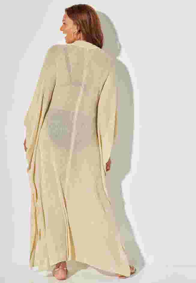 Long V-Neck Shimmer Caftan Tunic Cover Up image number 1