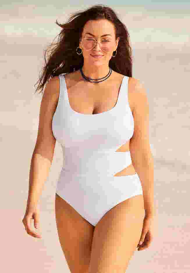 Color Block Cut Out One Piece Swimsuit image number 0