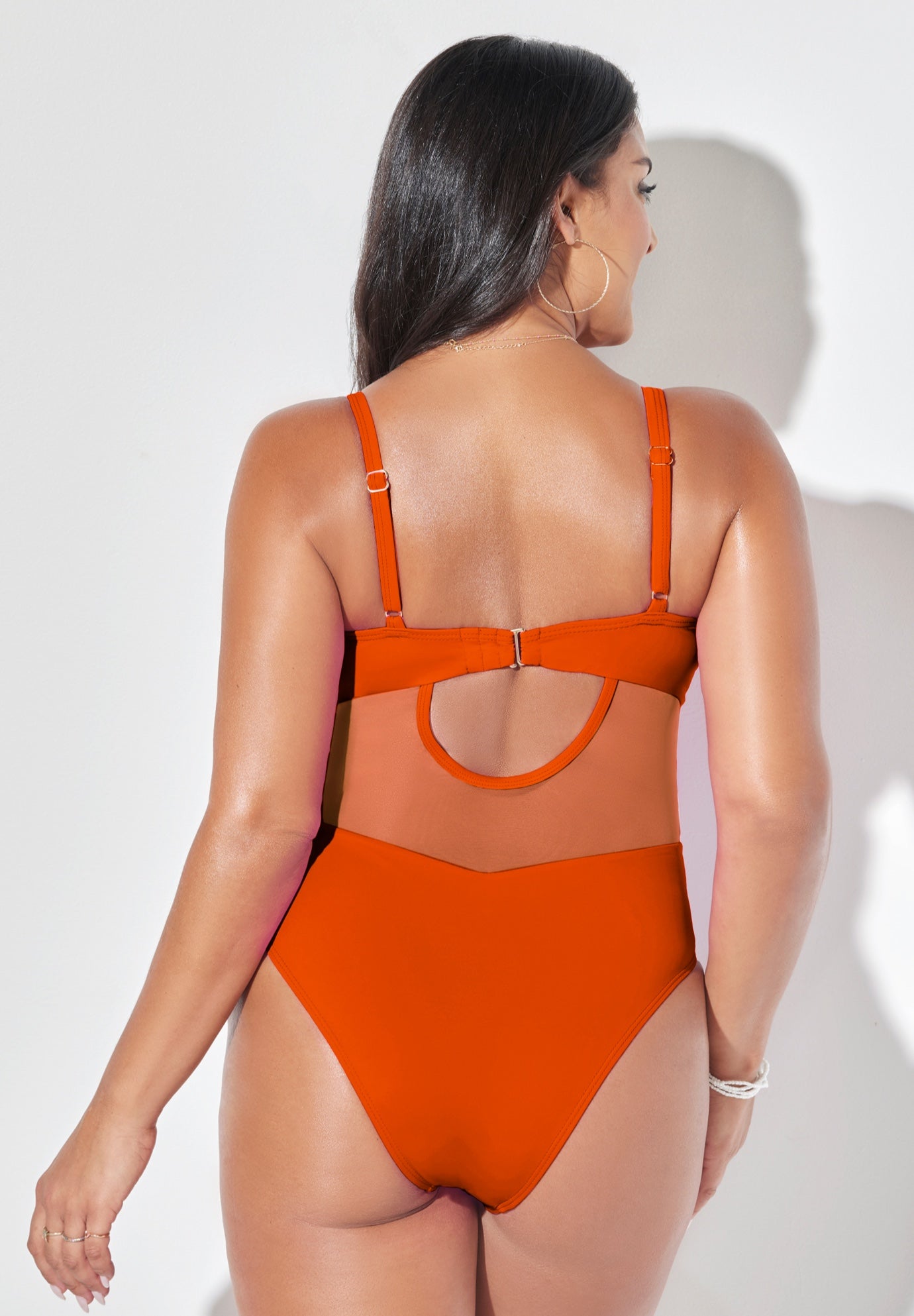 Cup Sized Mesh Underwire One Piece Swimsuit image number 1