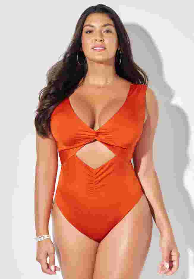Twist Knot Shimmer One Piece Swimsuit image number 3