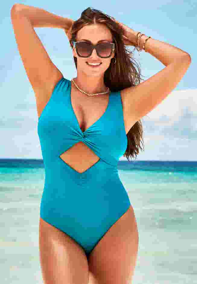 Twist Knot Shimmer One Piece Swimsuit image number 0