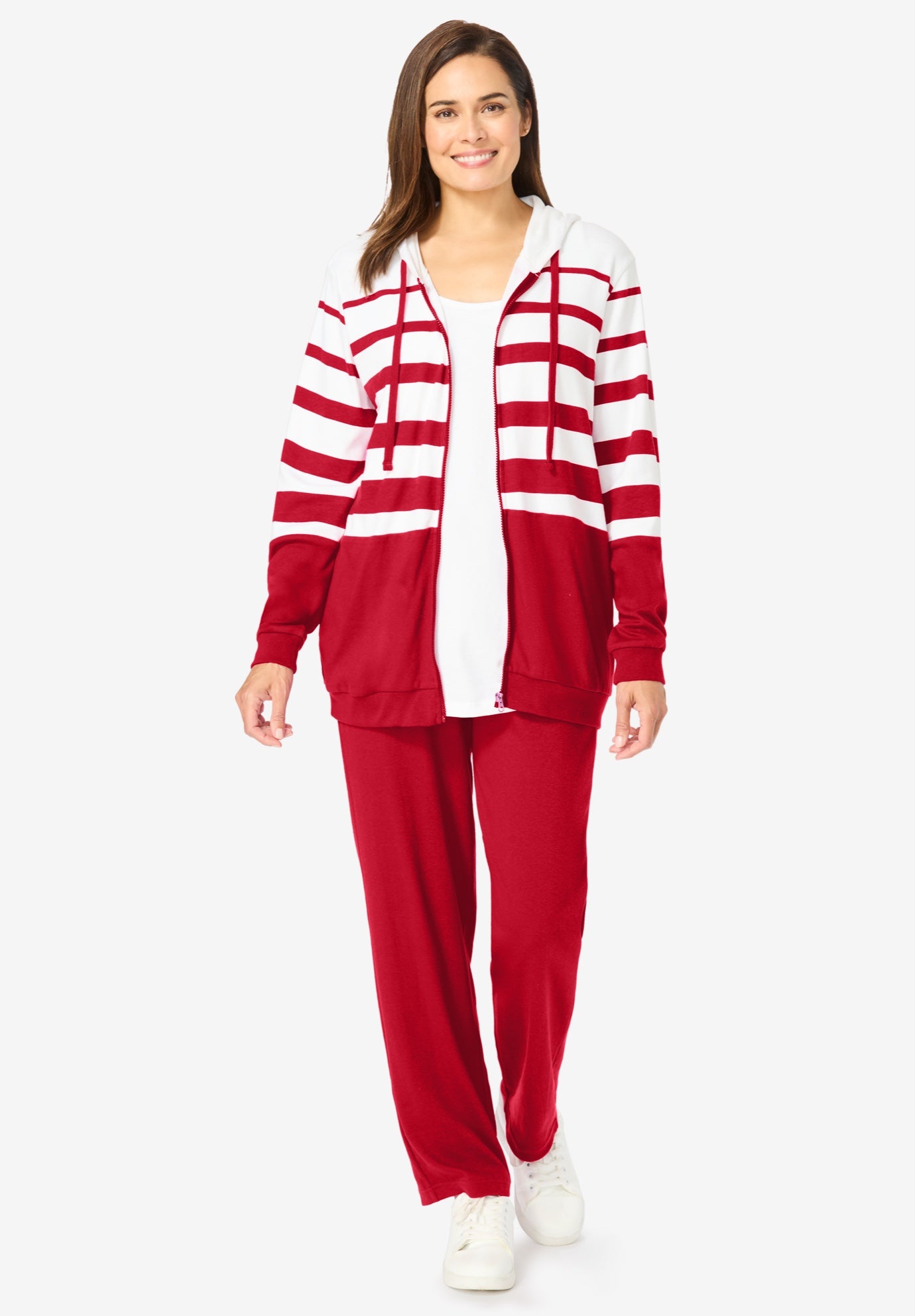 Striped Full Zip Jacket Set image number 0