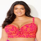 Bra Sized Tie Front Longline Underwire Bikini Top image number null