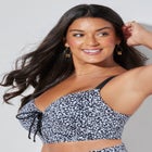 Bra Sized Tie Front Longline Underwire Bikini Top image number null