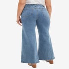 Mid-Rise 5-Pocket Wide-Leg Stretch Jeans image number null