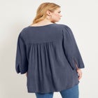 Acid Wash Peasant Blouse image number null