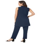 2-Piece Stretch Knit Mockneck Mega Tunic Set image number null