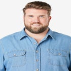 Short Sleeve Denim and Twill Shirt image number null