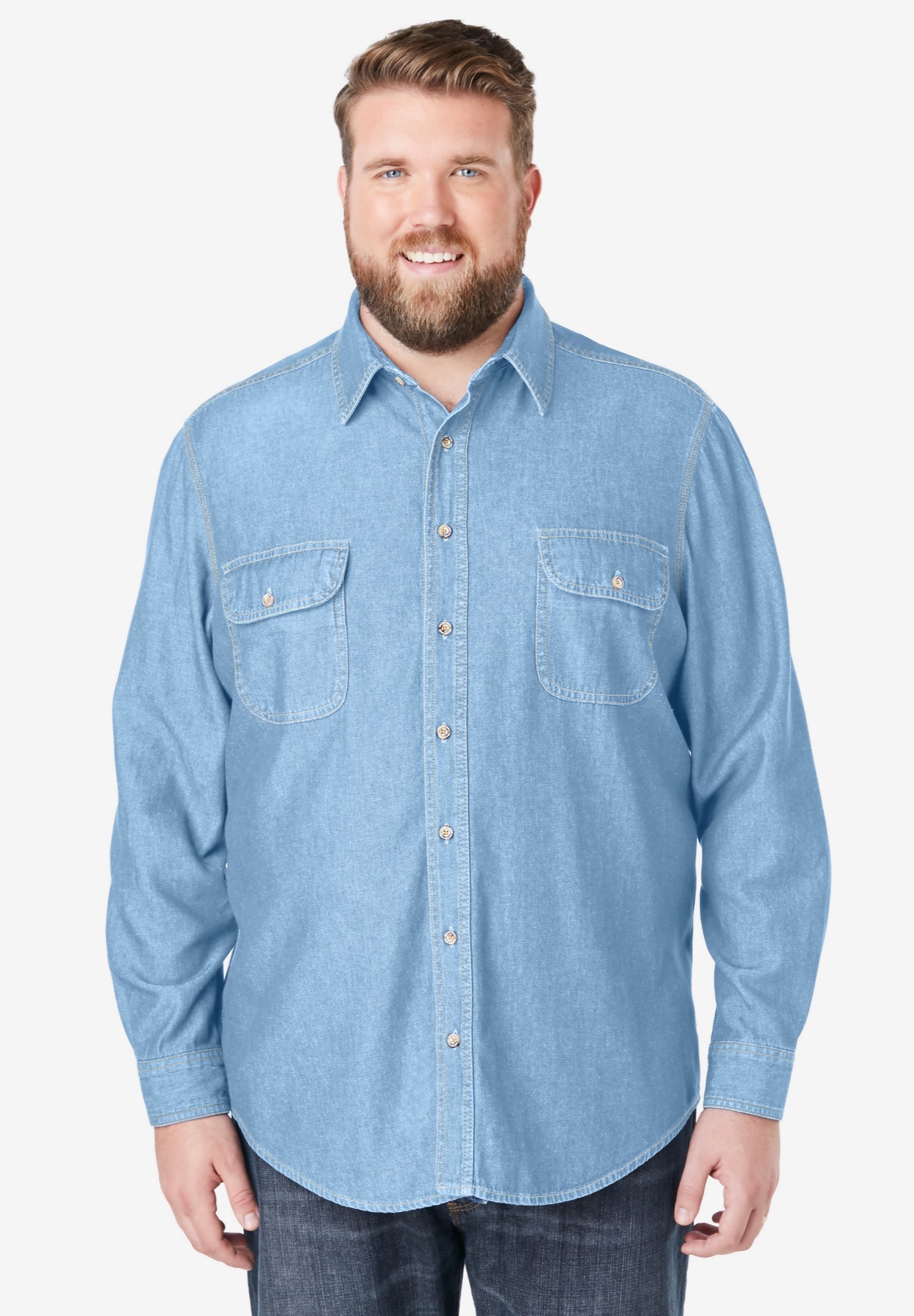 Long Sleeve Denim and Twill Shirt image number 0