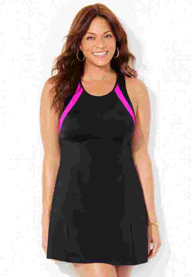 High Neck Two Piece Racerback Swimdress image number 0