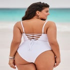 Underwire Lace Up One Piece Swimsuit image number null