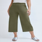 Soft Ease Cotton Knit Cropped Wide Leg Pant image number null