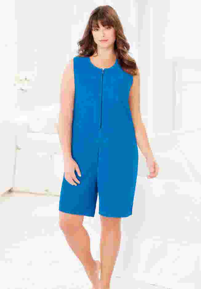 Zip-Front Terry Romper image number 4