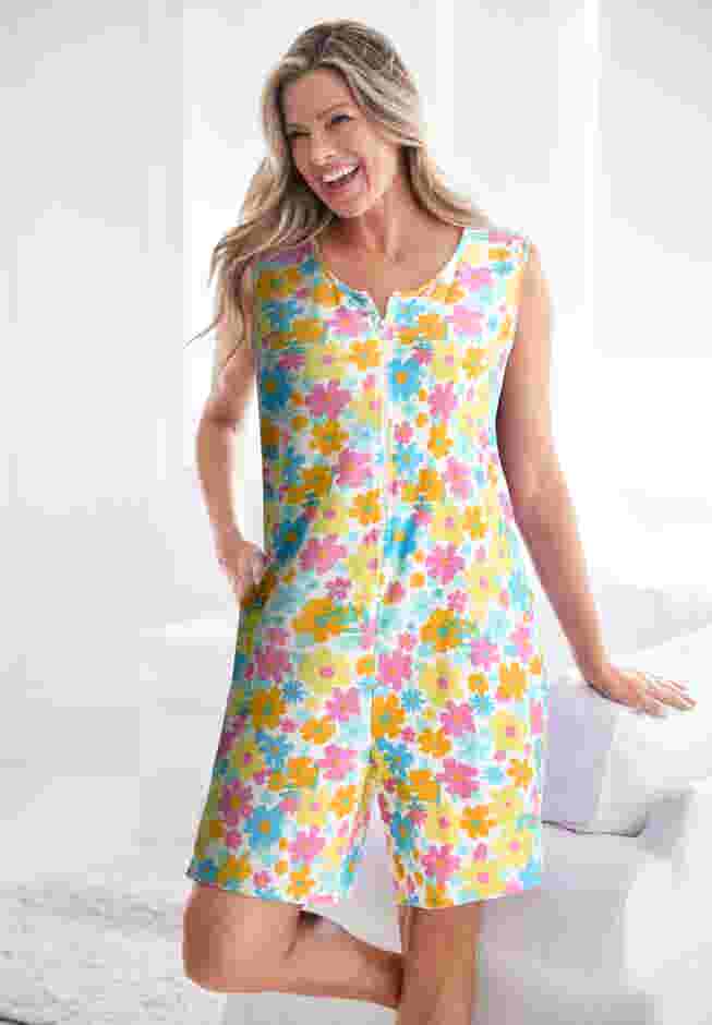 Zip-Front Terry Romper image number 6